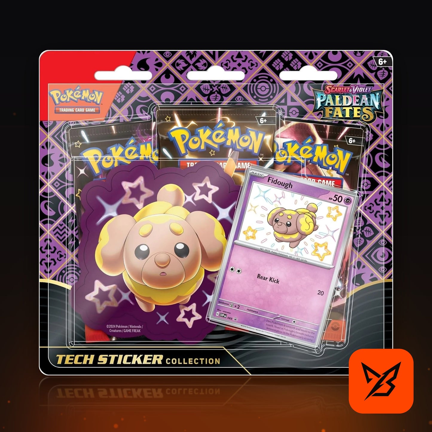 Paldean Fates Tech Sticker Collection Shiny Fidough - Pokemon TCG