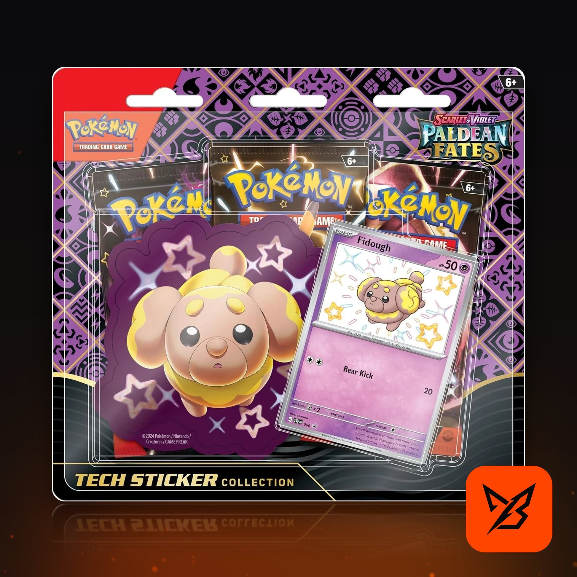 Paldean Fates Tech Sticker Collection Shiny Fidough - Pokemon TCG
